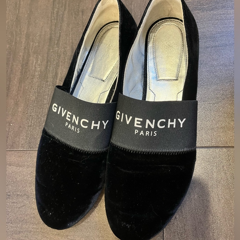 Givenchy black velvet loafers